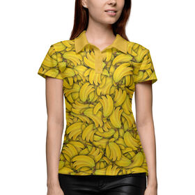 Женская рубашка поло 3D с принтом Бананы в Тюмени,  |  | 