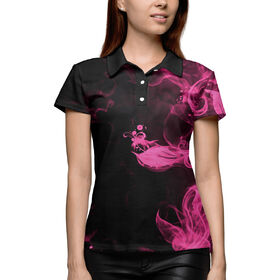 Женская рубашка поло 3D с принтом Розовый огонь ,  |  | 