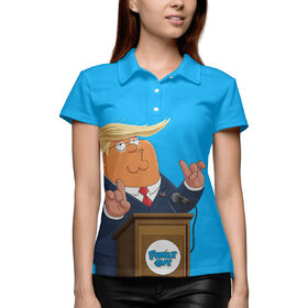 Женская рубашка поло 3D с принтом Питер Гриффин Трамп в Курске,  |  | 