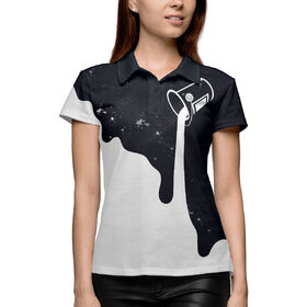 Женская рубашка поло 3D с принтом Чёрно-белое в Курске,  |  | 