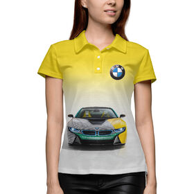 Женское поло 3D с принтом Yellow Car ,  |  | 