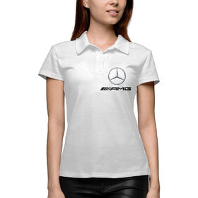 Женская рубашка поло 3D с принтом Mercedes AMG в Санкт-Петербурге,  |  | 