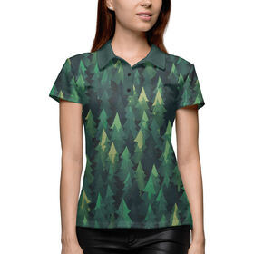Женская рубашка поло 3D с принтом Simple forest в Курске,  |  | 
