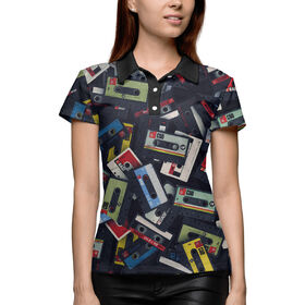 Женская рубашка поло 3D с принтом Назад в 90е ,  |  | Тематика изображения на принте: 