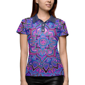 Женская рубашка поло 3D с принтом Mandala в Курске,  |  | 