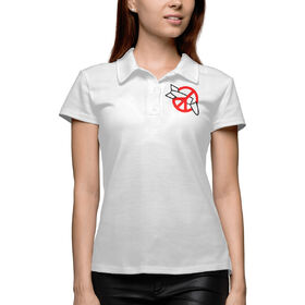 Женская рубашка поло 3D с принтом Нет Войне в Курске,  |  | Тематика изображения на принте: 