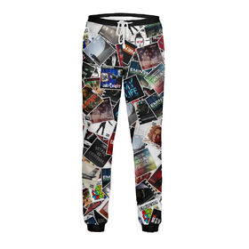 Мужские спортивные штаны с принтом Дискография EMINEM ,  |  | Тематика изображения на принте: 