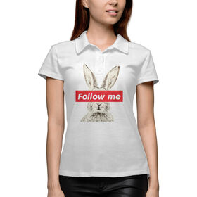 Женское поло 3D с принтом Кролик Follow me ,  |  | 