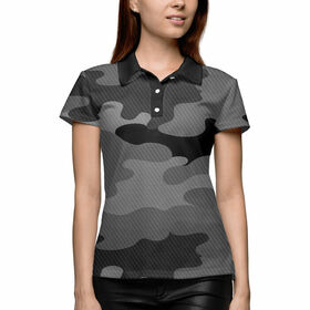 Женская рубашка поло 3D с принтом camouflage gray ,  |  | 