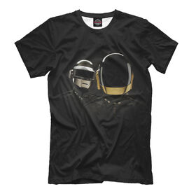 Мужская футболка 3D с принтом Daft Punk в Кировске, Выбор из 3-х типов ткани | <ul>
<li>Обычная ткань — интерлок, спортивный трикотаж. Плотность 140 г/м.кв. Состав: 100% полиэстер</li>
<li>Премиум ткань — джерси, мягкий трикотаж. Плотность 180 г/м.кв. Состав: 97% полиэстер, 3% эластан</li>
<li>Люкс ткань — кулирка, наиболее плотная и долговечня ткань. Плотность 210 г/м.кв. Состав: 97% полиэстер, 3% эластан</li>
</ul> | Тематика изображения на принте: 