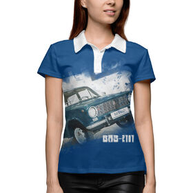 Женская рубашка поло 3D с принтом ВАЗ-2101 ,  |  | Тематика изображения на принте: 