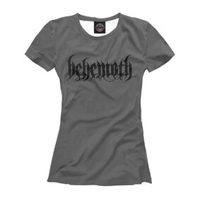 Футболка для девочек с принтом Behemoth в Рязани, Интерлок, плотность ткани 135-140 гр/кв.м; Состав: 100% полиэстер | Ткань сандвич - ткань, специально разработанная для сублимационной печати. Снаружи это 100% полиэстеровый трикотаж, изнутри - 100% нежный хлопок.  Ткань мягкая, эластичная, хорошо держит форму. Ткань не мнется, гигиеничная, хорошо пропускает воздух, легко впитывает влагу, легко стирается и  быстро сохнет. 	 | Тематика изображения на принте: 