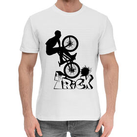 Мужская хлопковая футболка с принтом Велосипедист в Белгороде,  |  | 