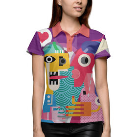 Женская рубашка поло 3D с принтом Хипстер в Белгороде,  |  | 