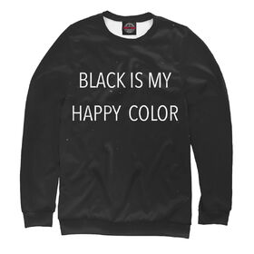 Женский свитшот 3D с принтом Чёрный мой счастливый цвет ,  |  | 