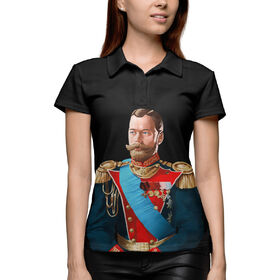 Женская рубашка поло 3D с принтом Николай II ,  |  | 