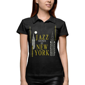 Женская рубашка поло 3D с принтом Jazz New-York в Белгороде,  |  | 