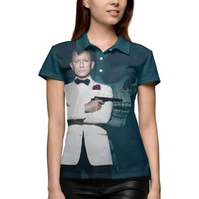Женская рубашка поло 3D с принтом Джеймс Бонд ,  |  | 