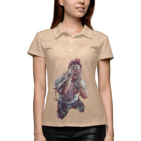 Женская рубашка поло 3D с принтом Крик от боли в Тюмени,  |  | 