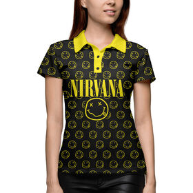 Женская рубашка поло 3D с принтом Nirvana Forever в Тюмени,  |  | 