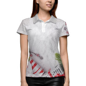 Женская рубашка поло 3D с принтом Новогоднее чудо ,  |  | 