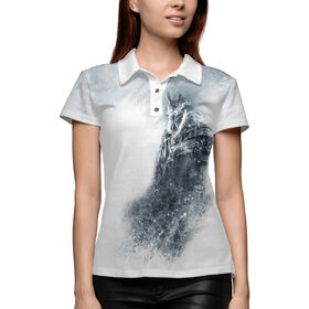 Женская рубашка поло 3D с принтом Lich King в Новосибирске,  |  | Тематика изображения на принте: 