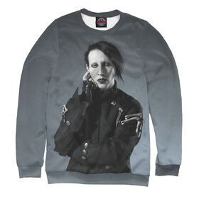 Свитшот 3D для мальчика с принтом Marilyn Manson в Екатеринбурге, Сандвич,  плотность180 гр/кв. м.; Состав: 100% полиэстер | 	Карманы, капюшон, сетка в капюшоне<br>
		Ткань сандвич - ткань, специально разработанная для сублимационной печати. Снаружи это 100% полиэстеровый трикотаж, изнутри - 100% нежный хлопок.  Ткань мягкая, эластичная, хорошо держит форму. Ткань не мнется, гигиеничная, хорошо пропускает воздух, легко впитывает влагу, легко стирается и  быстро сохнет.  | 