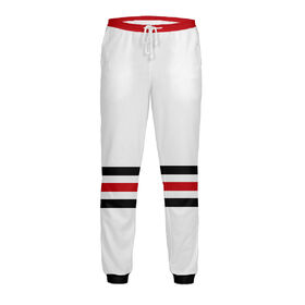 Мужские спортивные штаны с принтом Чикаго Блэкхокс (форма) в Тюмени,  |  | Тематика изображения на принте: 
