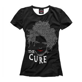 Футболка для девочек с принтом The Cure , Интерлок, плотность ткани 135-140 гр/кв.м; Состав: 100% полиэстер | Ткань сандвич - ткань, специально разработанная для сублимационной печати. Снаружи это 100% полиэстеровый трикотаж, изнутри - 100% нежный хлопок.  Ткань мягкая, эластичная, хорошо держит форму. Ткань не мнется, гигиеничная, хорошо пропускает воздух, легко впитывает влагу, легко стирается и  быстро сохнет. 	 | Тематика изображения на принте: 