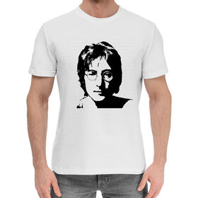Мужская хлопковая футболка с принтом Джон Леннон в Кировске,  |  | 