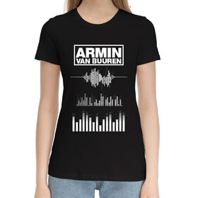 Женская хлопковая футболка с принтом Armin van Buuren эквалайзер ,  |  | 
