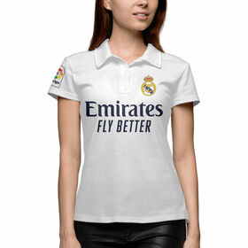 Женское поло 3D с принтом Real Madrid ,  |  | 
