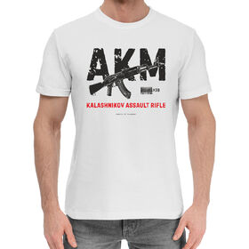 Мужская хлопковая футболка с принтом Автомат Калашникова (АКМ) ,  |  | 