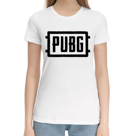 Женская хлопковая футболка с принтом PUBG в Кировске,  |  | 