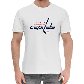 Мужская хлопковая футболка с принтом Washington Capitals в Новосибирске,  |  | 
