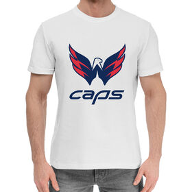 Мужская хлопковая футболка с принтом Washington Capitals в Новосибирске,  |  | 
