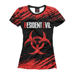 Женская футболка 3D с принтом Resident Evil , Выбор из трех типов ткани | <ul> <li>Обычная ткань — интерлок, спортивный трикотаж. Плотность 140 г/м.кв. Состав: 100% полиэстер</li> <li>Премиум ткань — джерси, мягкий трикотаж. Плотность 180 г/м.кв. Состав: 97% полиэстер, 3% эластан</li> <li>Люкс ткань — кулирка, наиболее плотная и долговечня ткань. Плотность 210 г/м.кв. Состав: 97% полиэстер, 3% эластан</li> </ul> | 