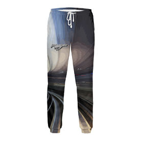 Мужские спортивные штаны с принтом Поворот в Тюмени,  |  | Тематика изображения на принте: 
