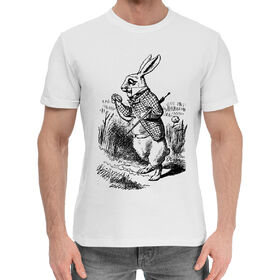 Мужская хлопковая футболка с принтом Кролик в Екатеринбурге,  |  | 