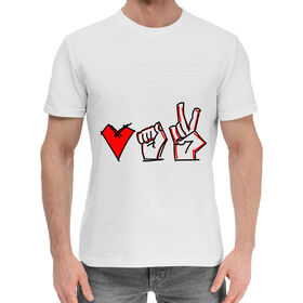 Мужская хлопковая футболка с принтом Love Belarus ,  |  | 