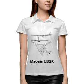 Женское поло 3D с принтом Авиация Made in USSR ,  |  | 