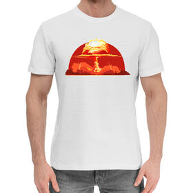 Мужская хлопковая футболка с принтом Ядерный гриб в Белгороде,  |  | 