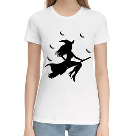 Женская хлопковая футболка с принтом Witch в Курске,  |  | 