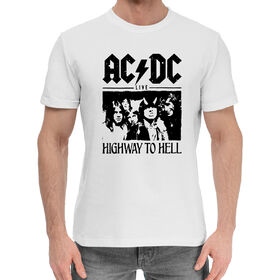 Мужская хлопковая футболка с принтом AC/DC в Санкт-Петербурге,  |  | 
