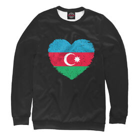 Мужской свитшот 3D с принтом Сердце Азербайджана в Тюмени,  |  | Тематика изображения на принте: 