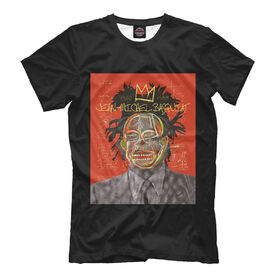 Мужская футболка 3D с принтом Jean-Michel Basquiat в Новосибирске, Выбор из 3-х типов ткани | <ul>
<li>Обычная ткань — интерлок, спортивный трикотаж. Плотность 140 г/м.кв. Состав: 100% полиэстер</li>
<li>Премиум ткань — джерси, мягкий трикотаж. Плотность 180 г/м.кв. Состав: 97% полиэстер, 3% эластан</li>
<li>Люкс ткань — кулирка, наиболее плотная и долговечня ткань. Плотность 210 г/м.кв. Состав: 97% полиэстер, 3% эластан</li>
</ul> | 