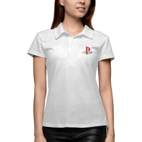 Женское поло 3D с принтом Sony PlayStation Logo ,  |  | Тематика изображения на принте: 