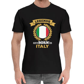 Мужская хлопковая футболка с принтом Легенды рождаются в Италии в Курске,  |  | 
