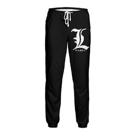 Мужские спортивные штаны с принтом Death Note лого в Кировске,  |  | Тематика изображения на принте: 
