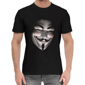 Мужская хлопковая футболка с принтом Анонимус ,  |  | 
